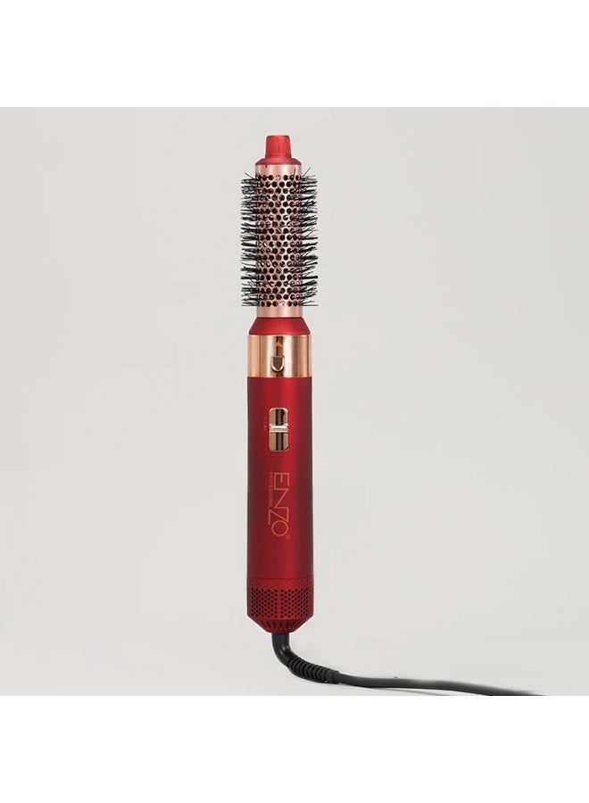 ENZO Professional 6-in-1 Hot Air Styling Brush | Multi-Function Hair Styler with Interchangeable Attachments | Blow Dryer Brush for Curling, Straightening & Volumizing - Image 5